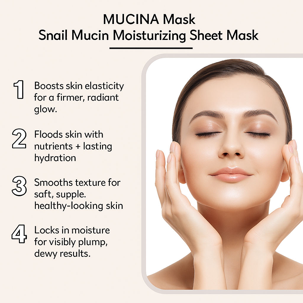 MUCINA Snail Collagen Moisture Mask – 15-Minute Glow Reset