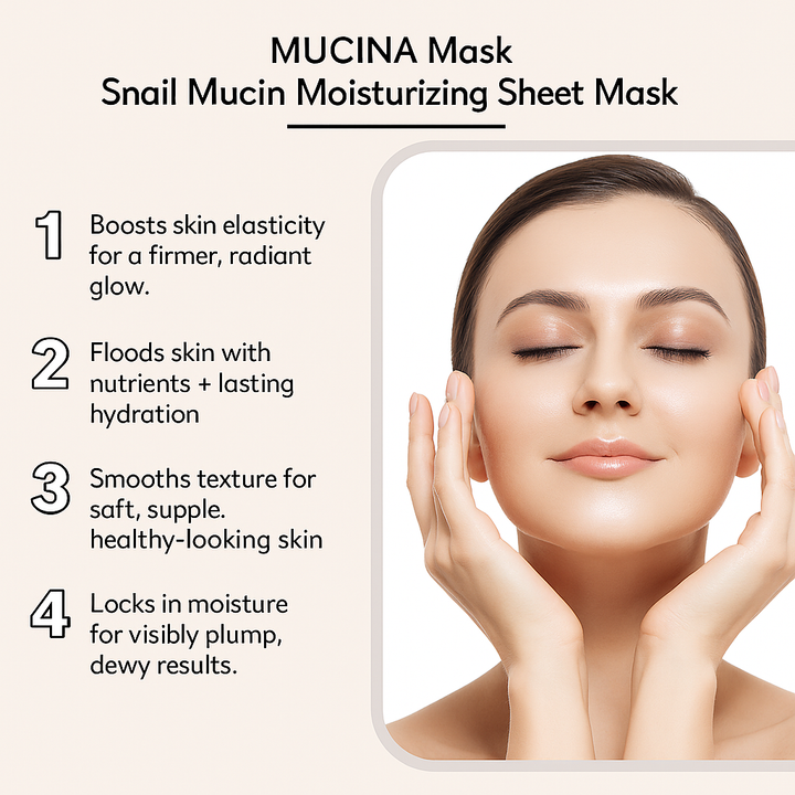 MUCINA Snail Collagen Moisture Mask – 15-Minute Glow Reset